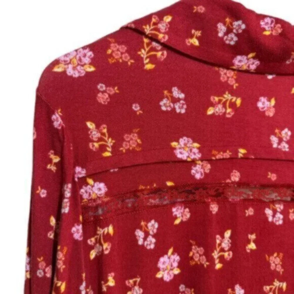 NWT Free People | Red Pop Combo Good Days Floral Print Mini Dress Size Large - Picture 8 of 12